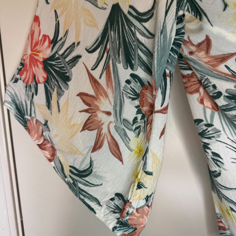 RIPCURL womens size medium M Anini Beach palm floral beach swim cover up kimono - Picture 10 of 12